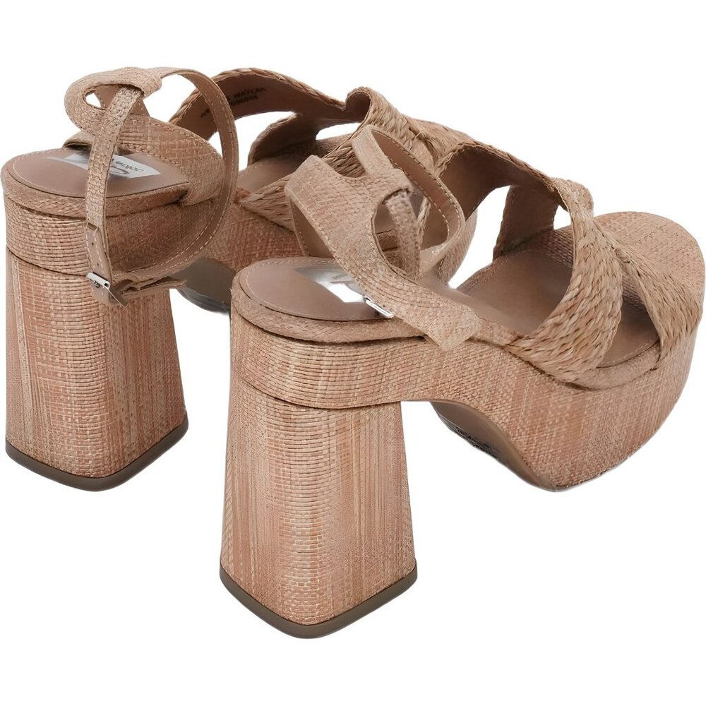 DV Dolce Vita Waylan Raffia Platform Sandals - Cafe Raffia - Women's US 9.5 - Picture 3 of 6